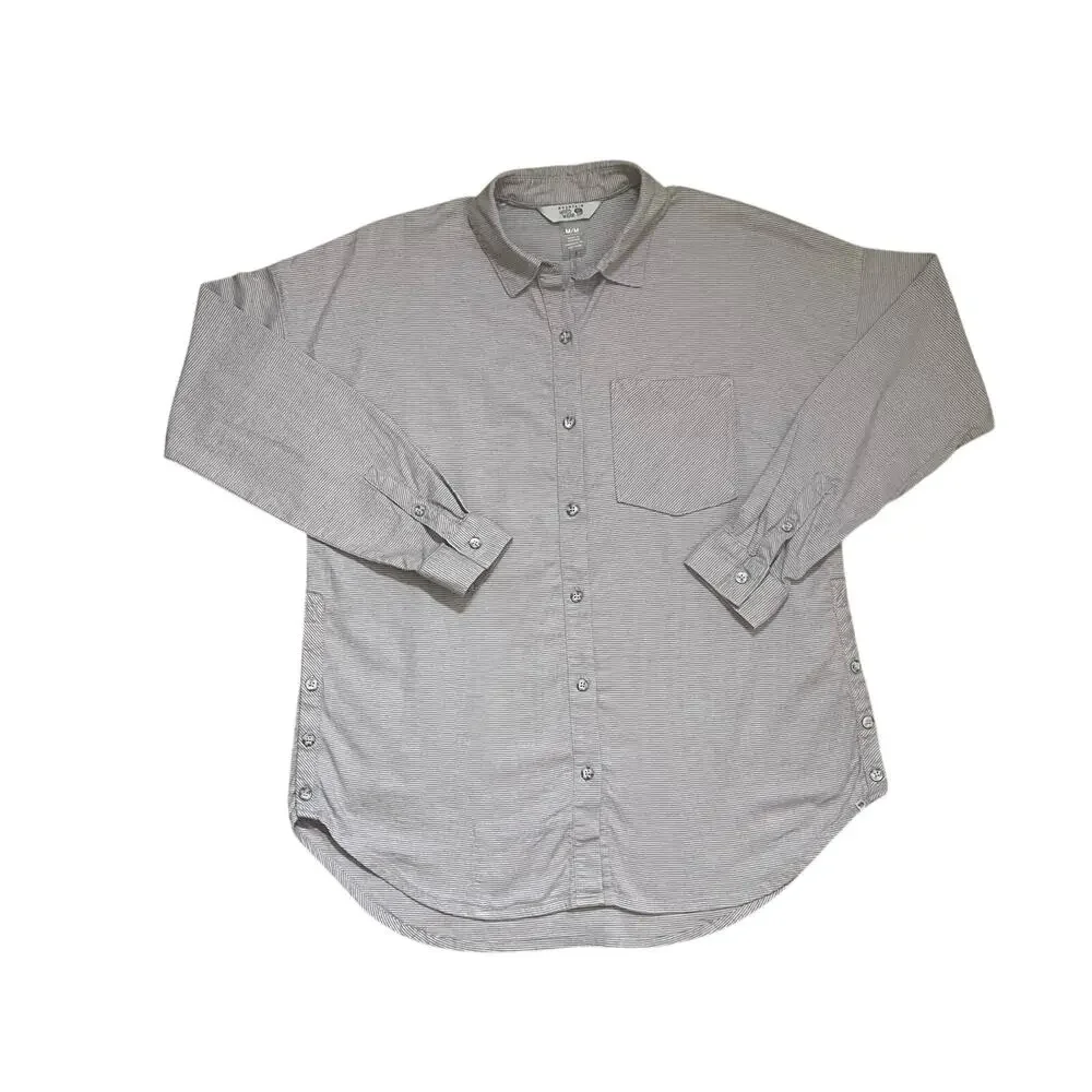 Mountain Hardwear Shirt Womens M Purple Stripe Stretch Flannel Button Up - Picture 6 of 10